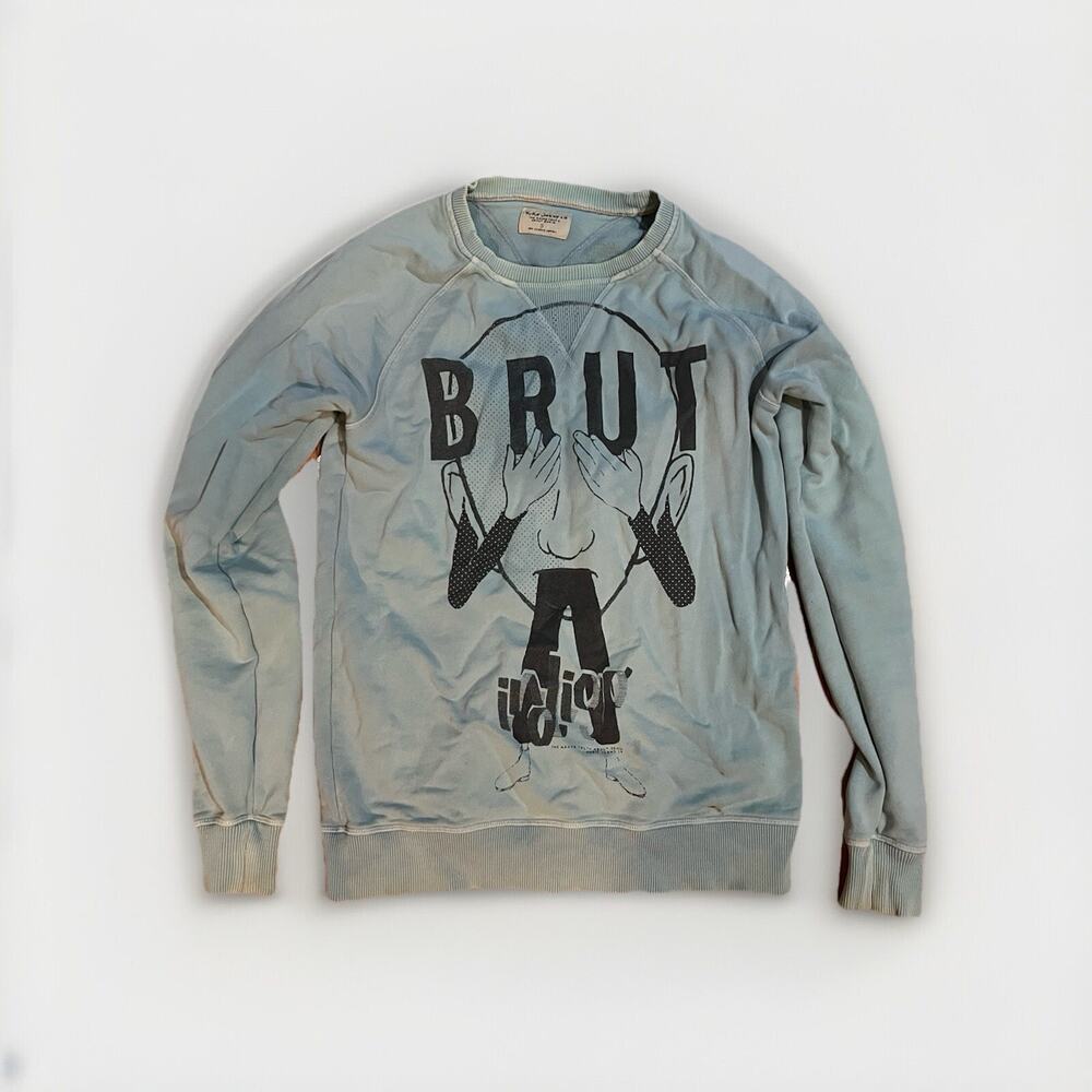 Nudie Jeans Sweatshirt Mens Small 100% Organic Cotton Long Sleeve Terry Crew